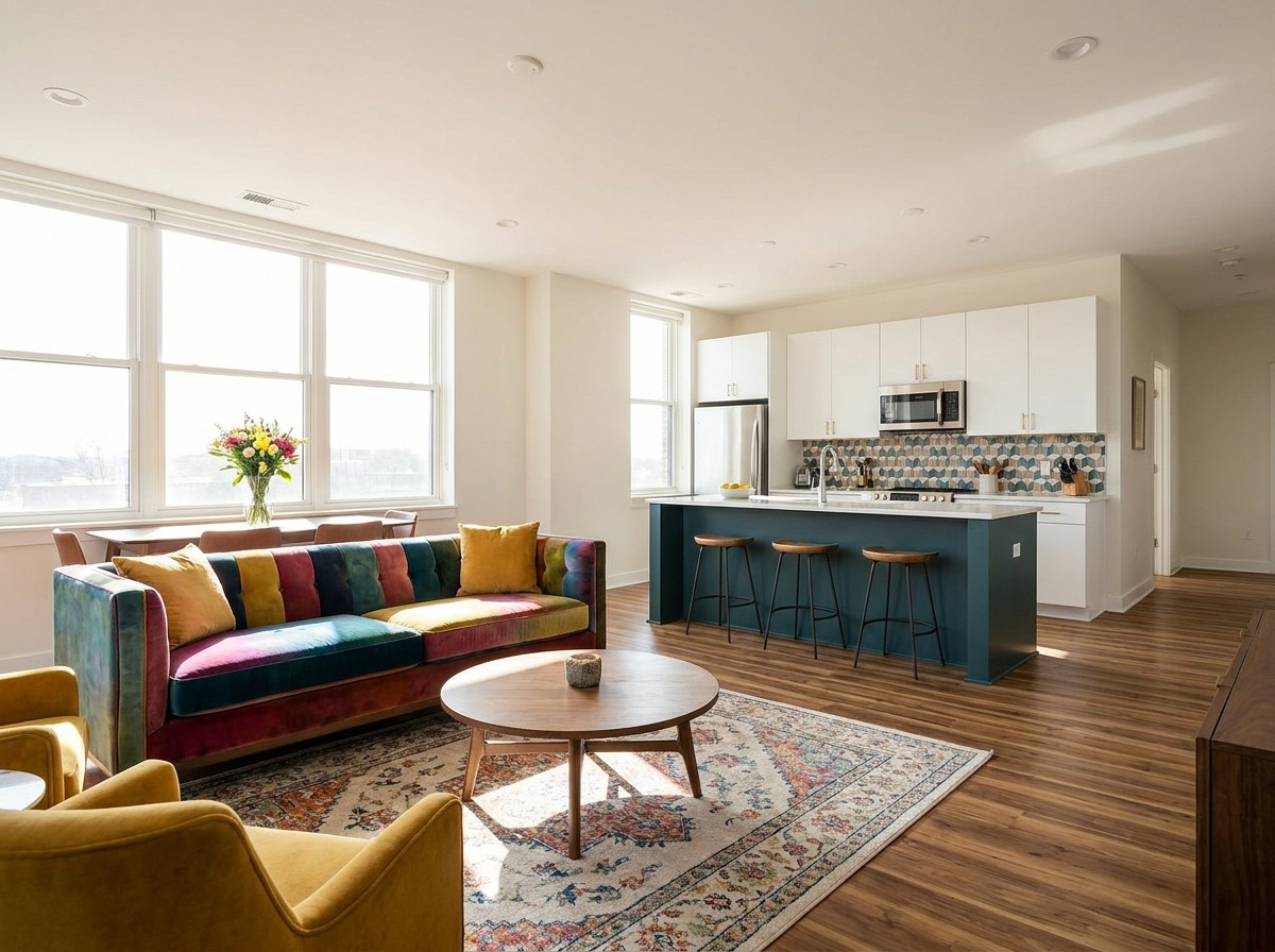 Bright modern rental interior